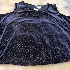 Grey velvet tank with bling size 4x